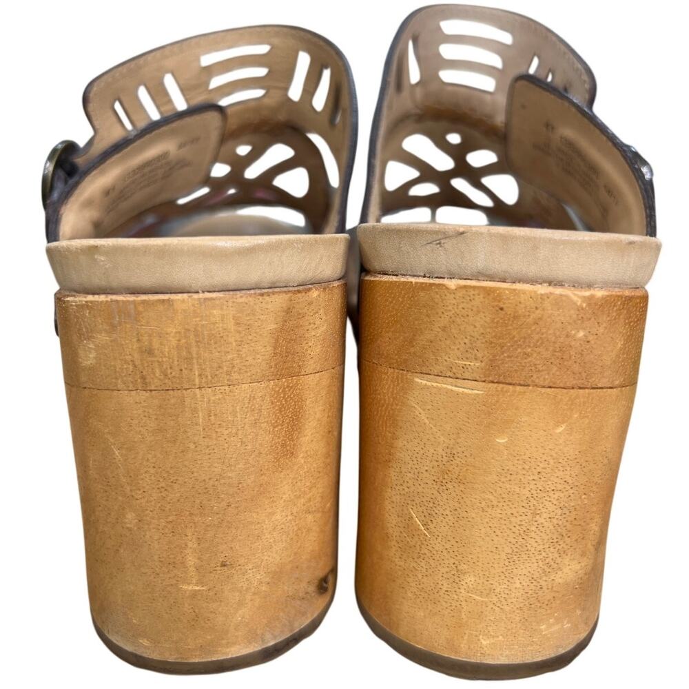 Dansko Women’s Oralee Brown Red Leather Wooden Sandal Size 41 US 10.5/11 - Picture 8 of 11